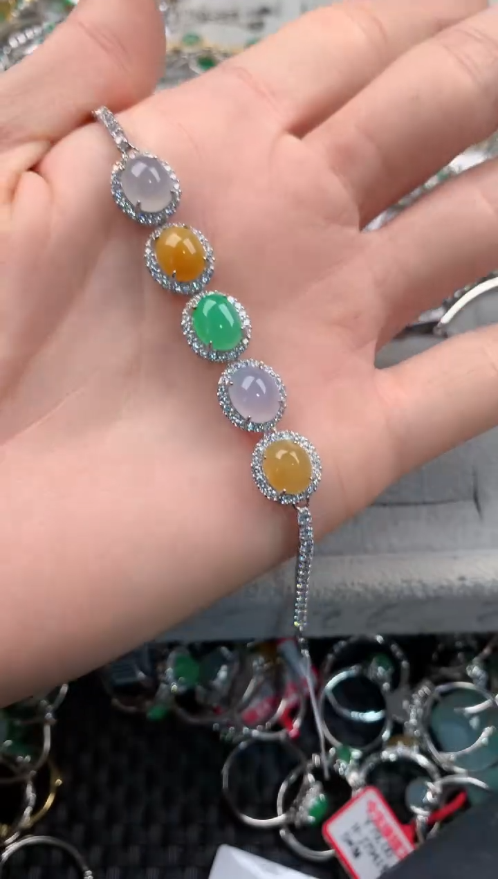 银S925镶嵌戒指翡翠444   4