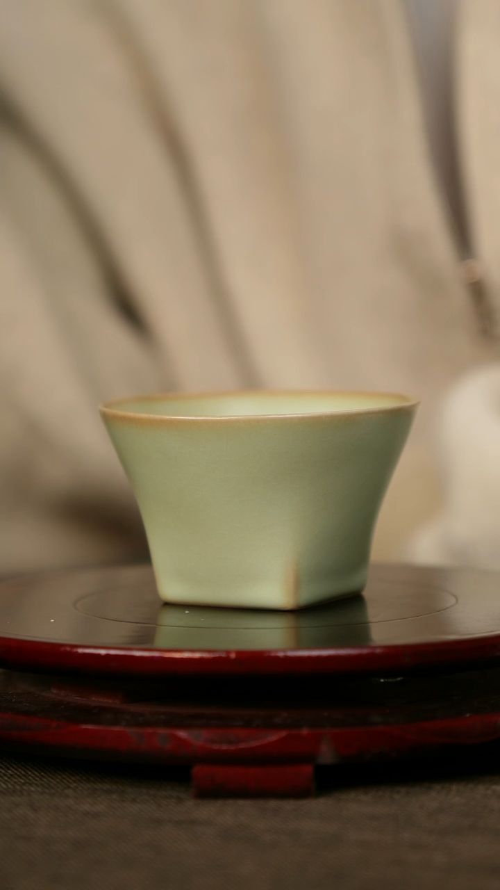 全品 粉青 天圆地方 带底款