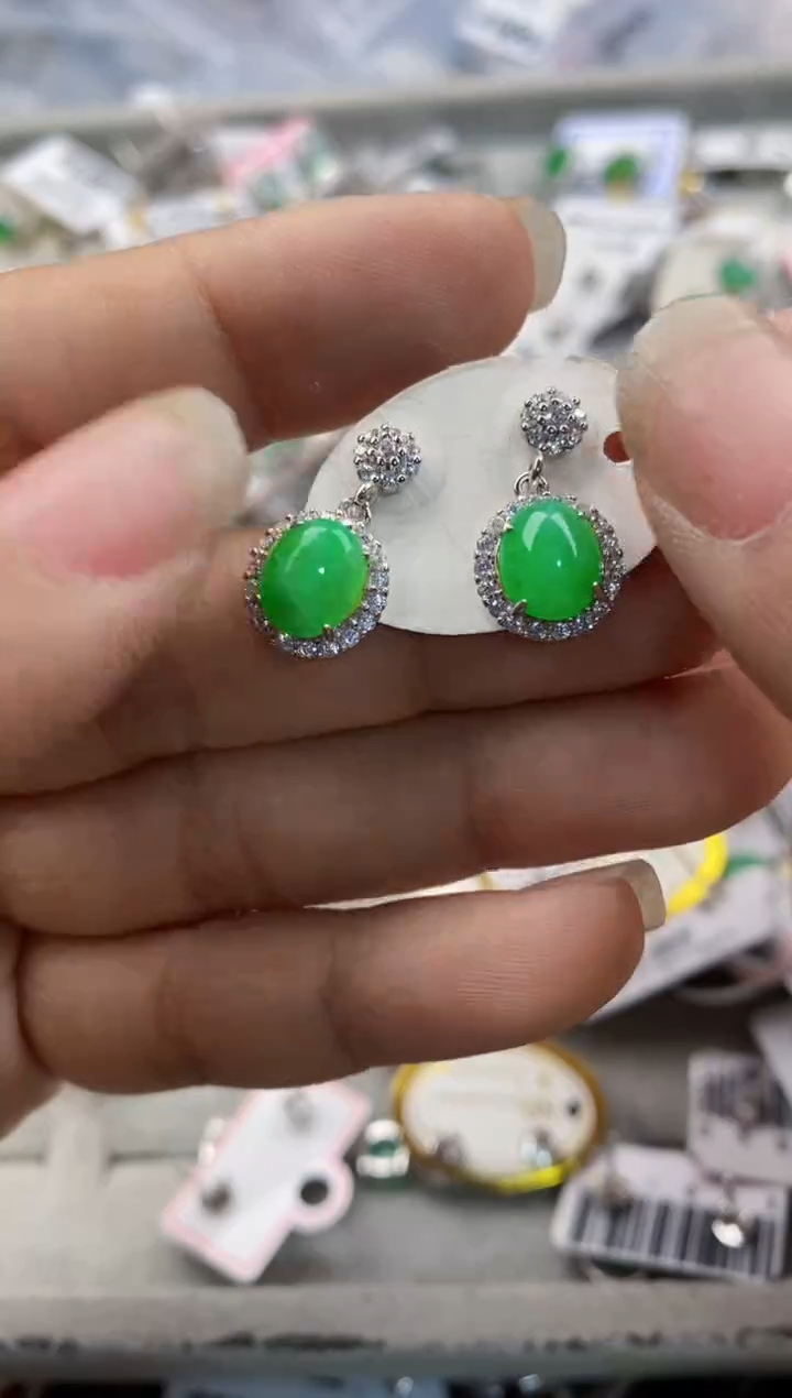 银S925镶嵌戒指翡翠333---2