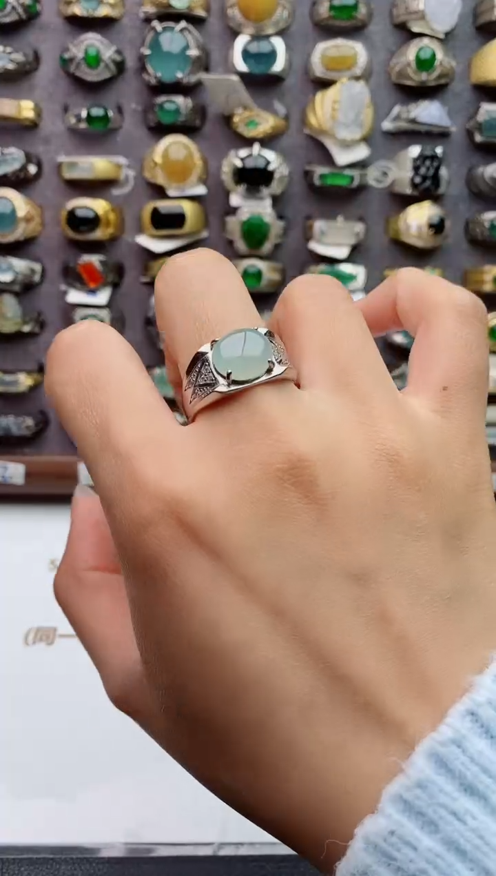 未镶嵌戒指翡翠天然翡翠男戒