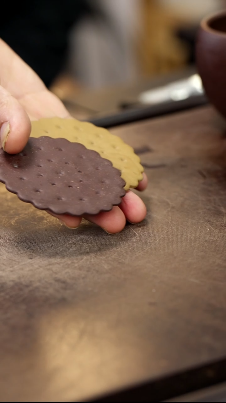 饼干一对雕塑茶宠