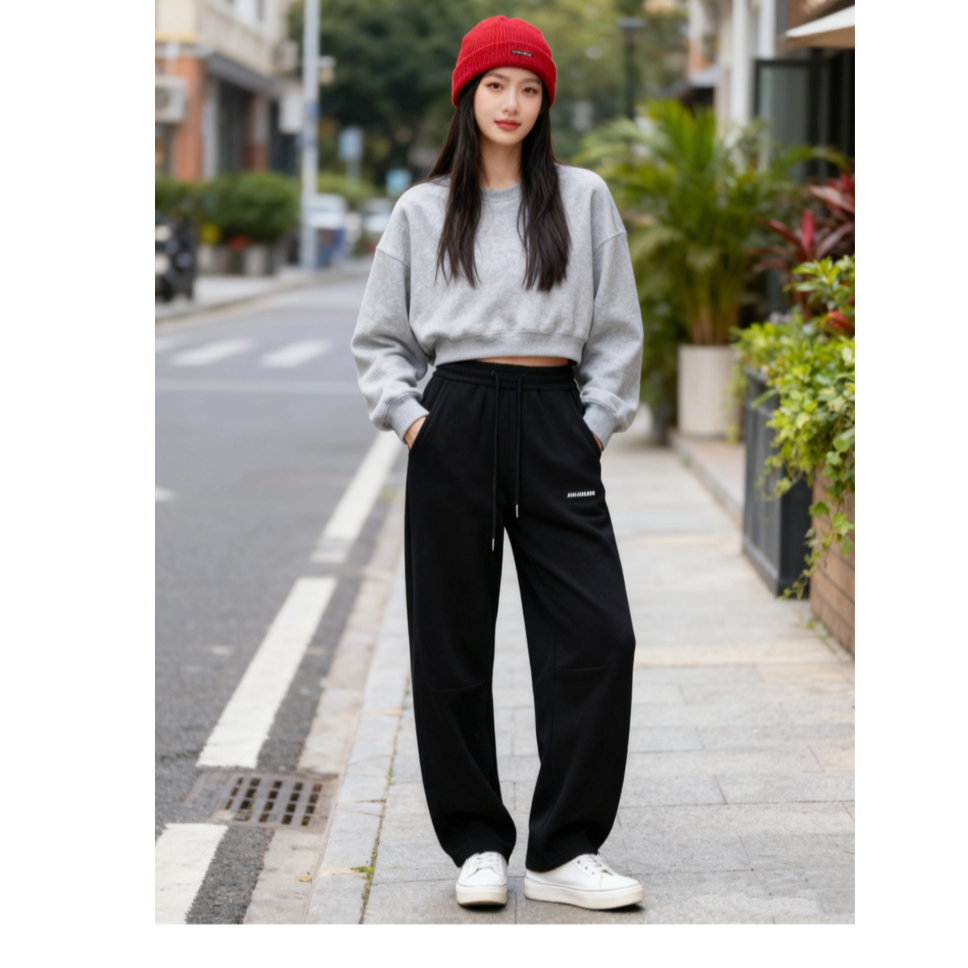 AEROBI ACTIVE 女款休闲加绒弯刀卫裤171