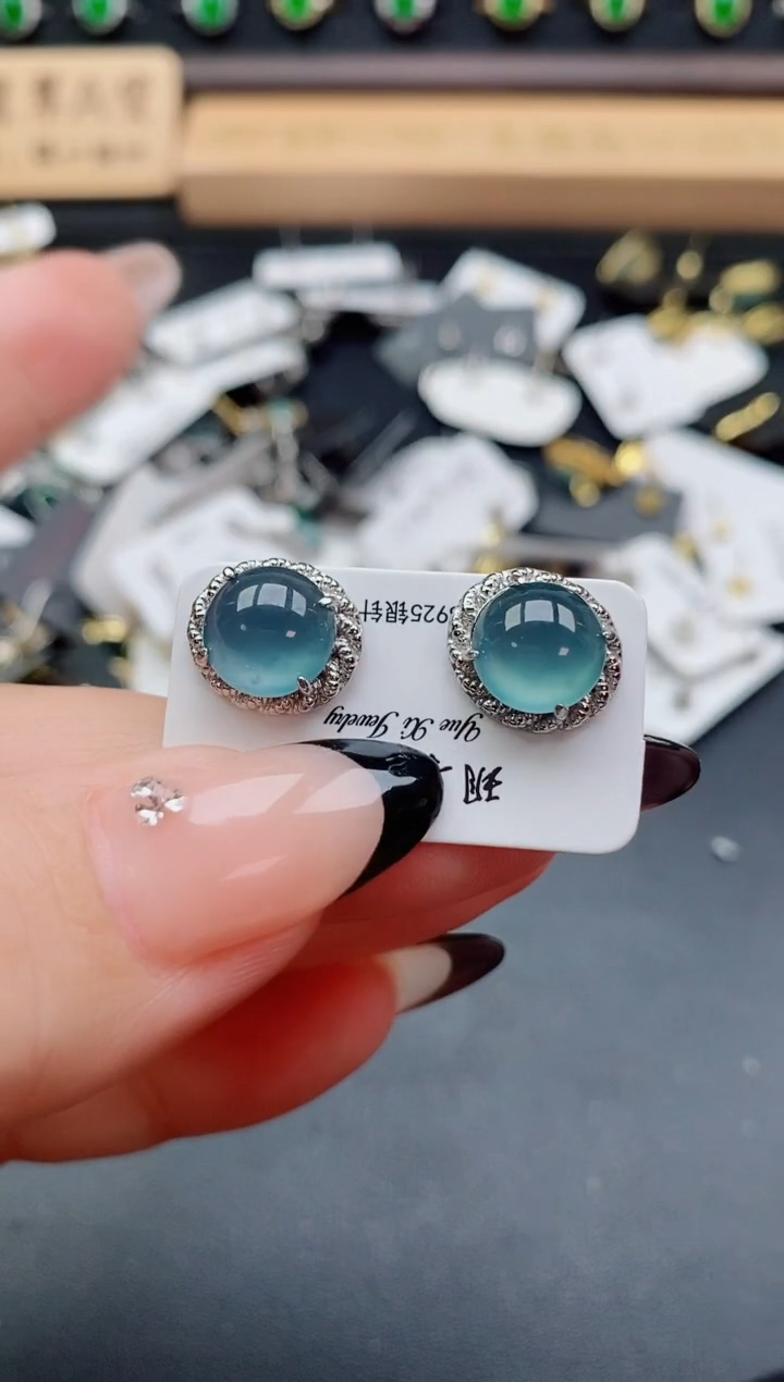 银S925镶嵌戒指翡翠1