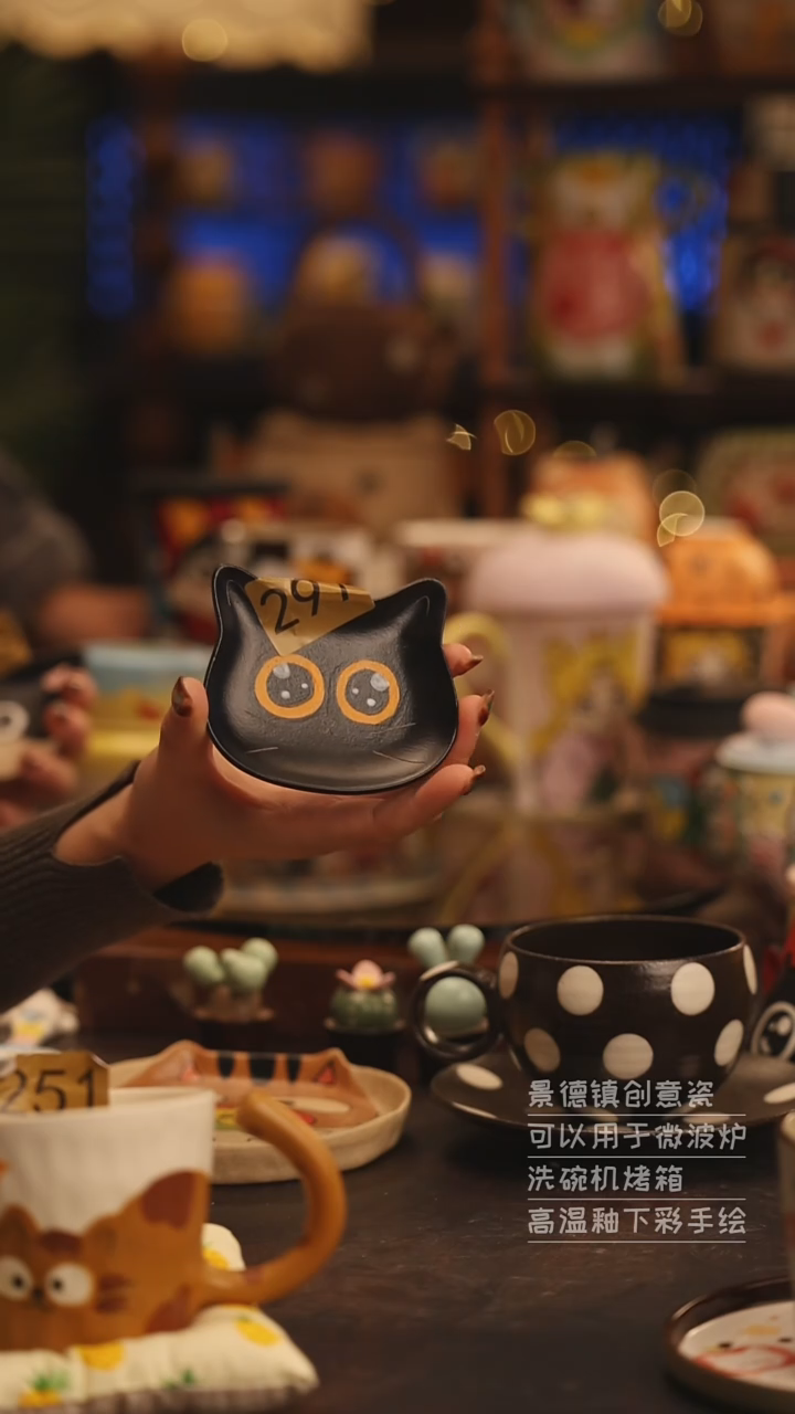 陶瓷景德镇可爱陶瓷釉下彩绘设计师款