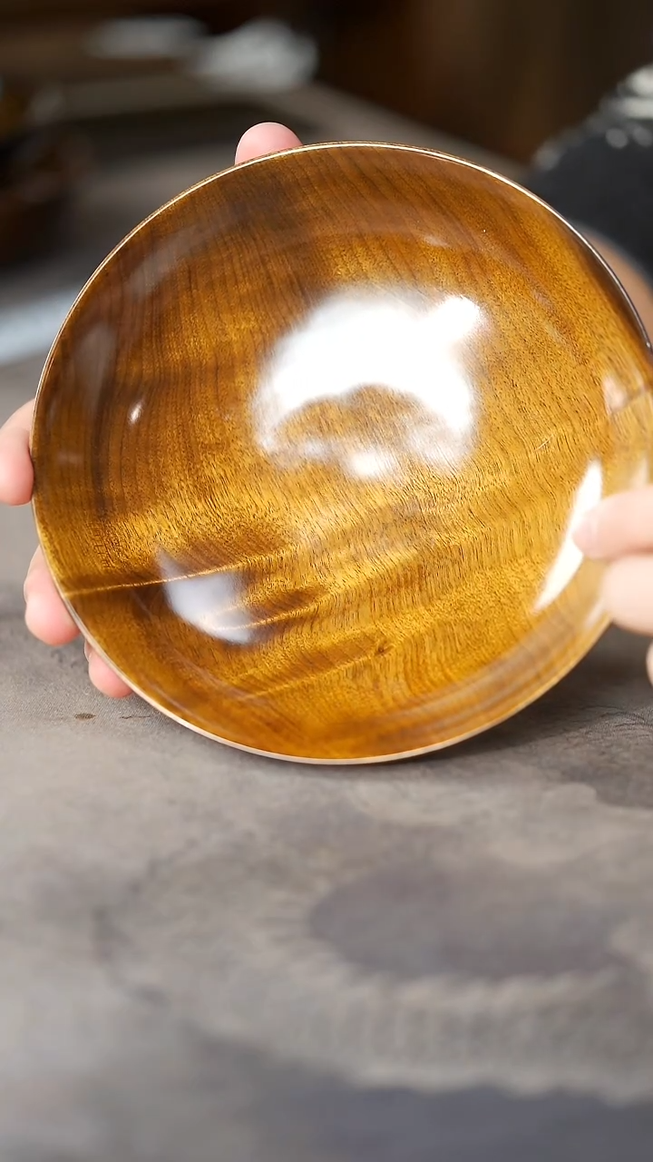 金丝楠779号阴沉满花手工大漆坚果盘16.5cm