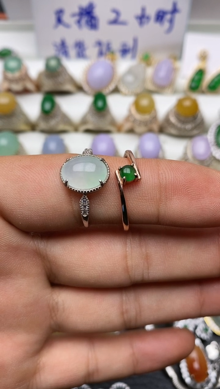 银S925镶嵌戒指翡翠0029