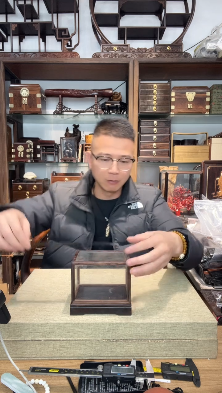 乌木类书架652微凹实木横式玻璃罩  瑕疵