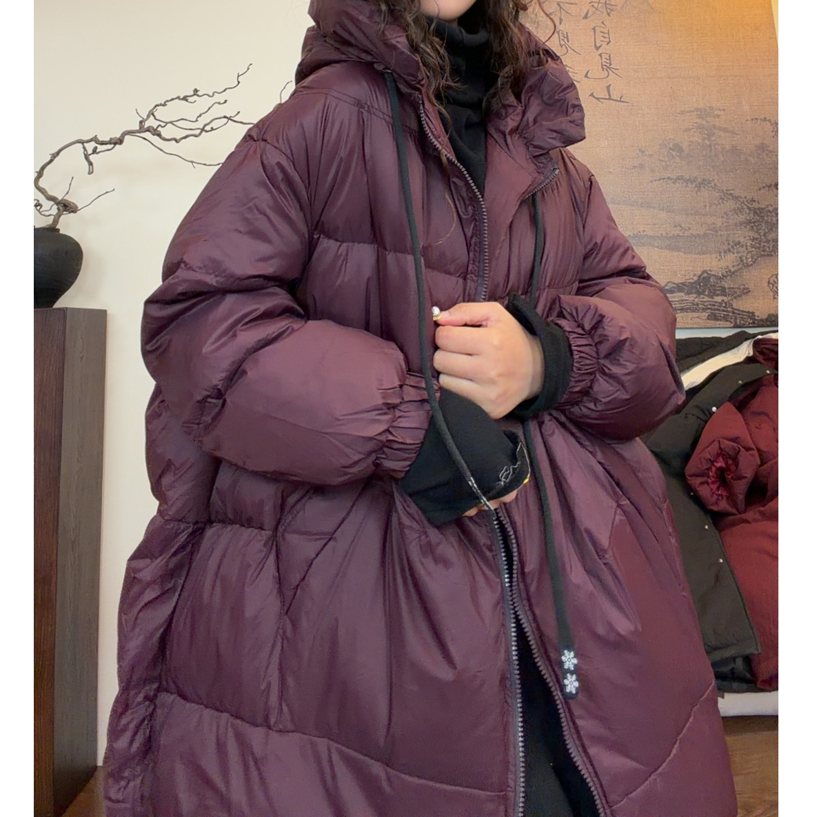 museguhui/木色古汇202011#连帽气质百搭时尚保暖宽松厚款羽绒服