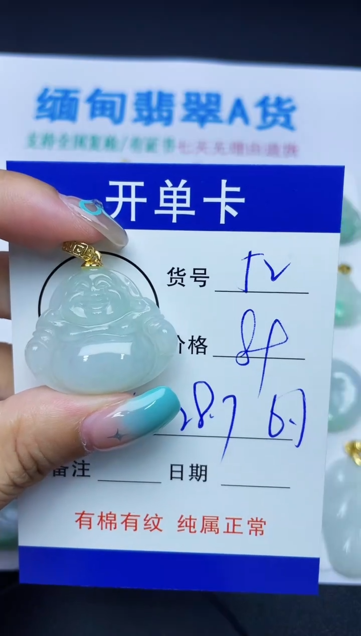 翡翠未镶嵌吊坠(赠链)52