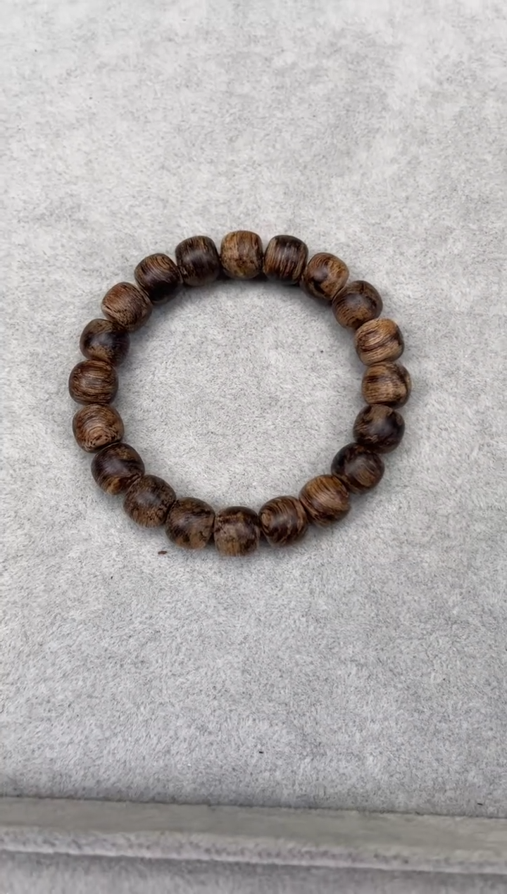 【闪购商品】沉香手串1.0马来西亚鼓珠单圈9.3克