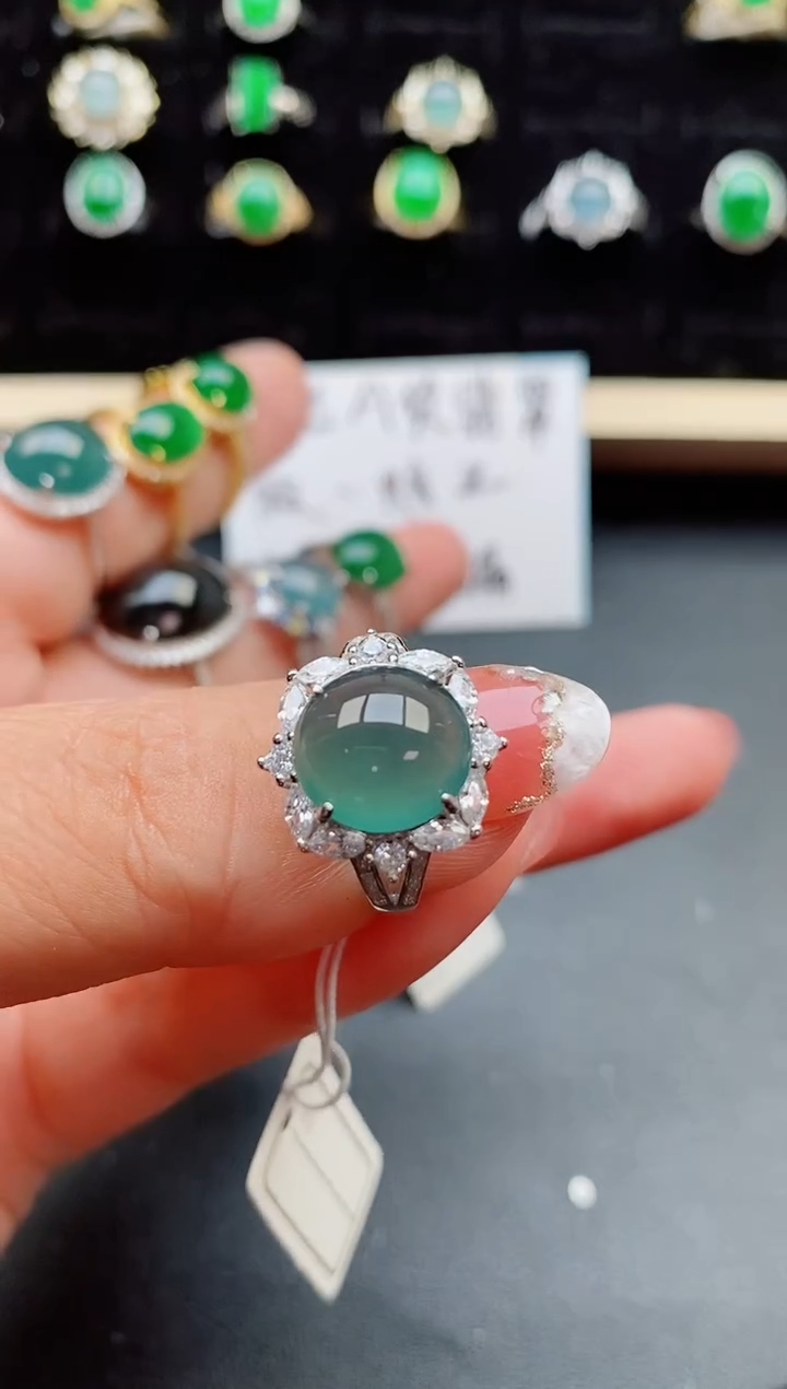 【闪购商品】翡翠戒指银S925镶嵌50800