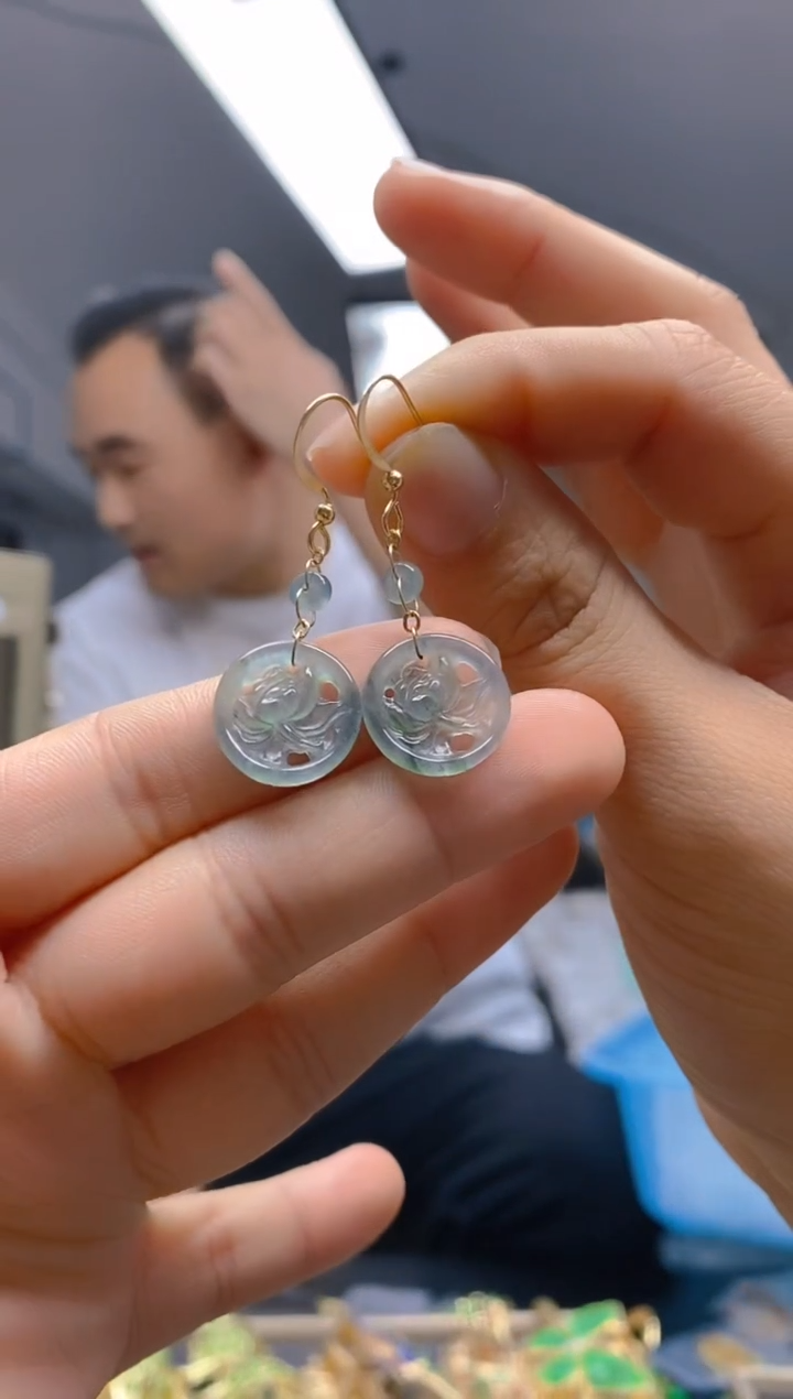 【闪购商品】翡翠耳饰合金417翡翠耳钩