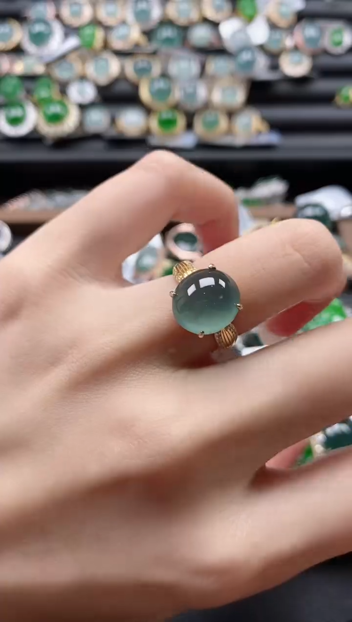 【闪购商品】翡翠戒指银S925镶嵌51511