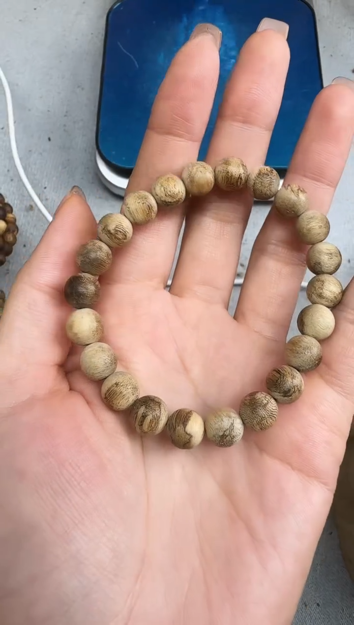 沉香手串0905沉香老料圆珠单圈多样性发一