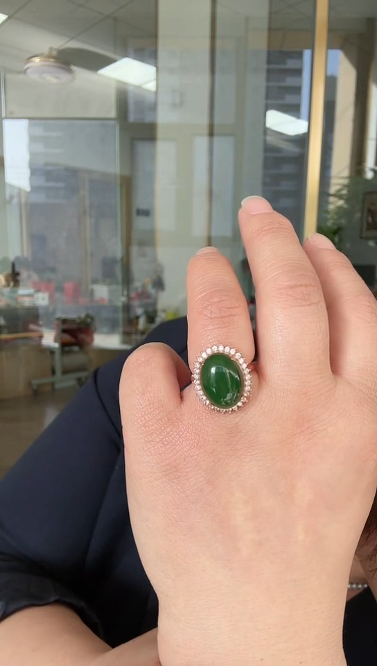 【闪购商品】和田玉戒指银S925镶嵌戒指4