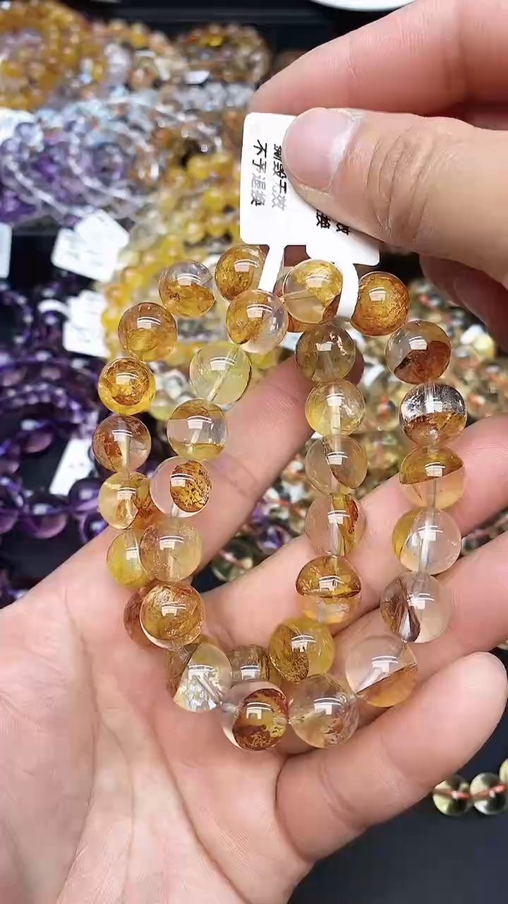 【闪购商品】水晶手链未镶嵌82 黄娇花12mm 多样性发其一