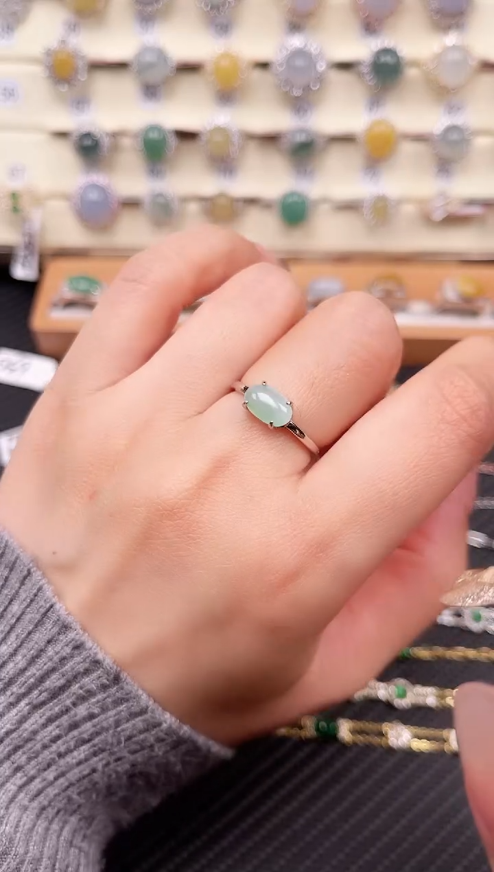 【闪购商品】翡翠戒指银S925镶嵌戒指福利