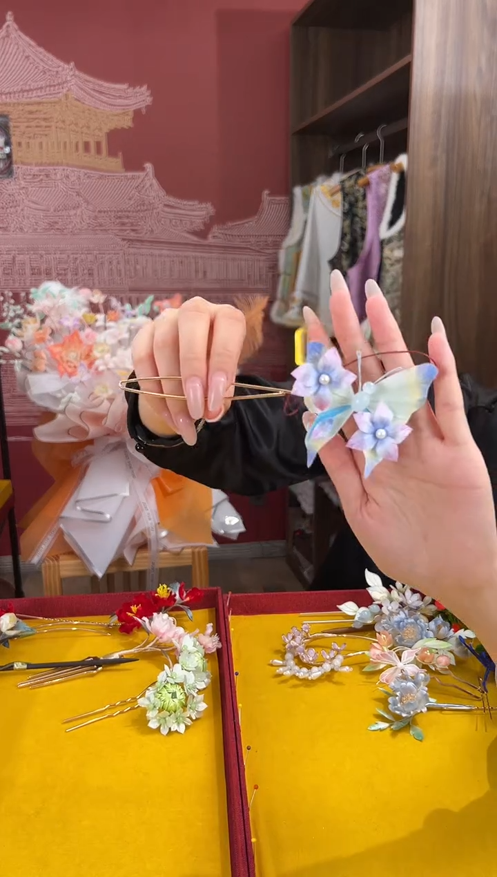 【闪购商品】刺绣非遗绒花（发饰）