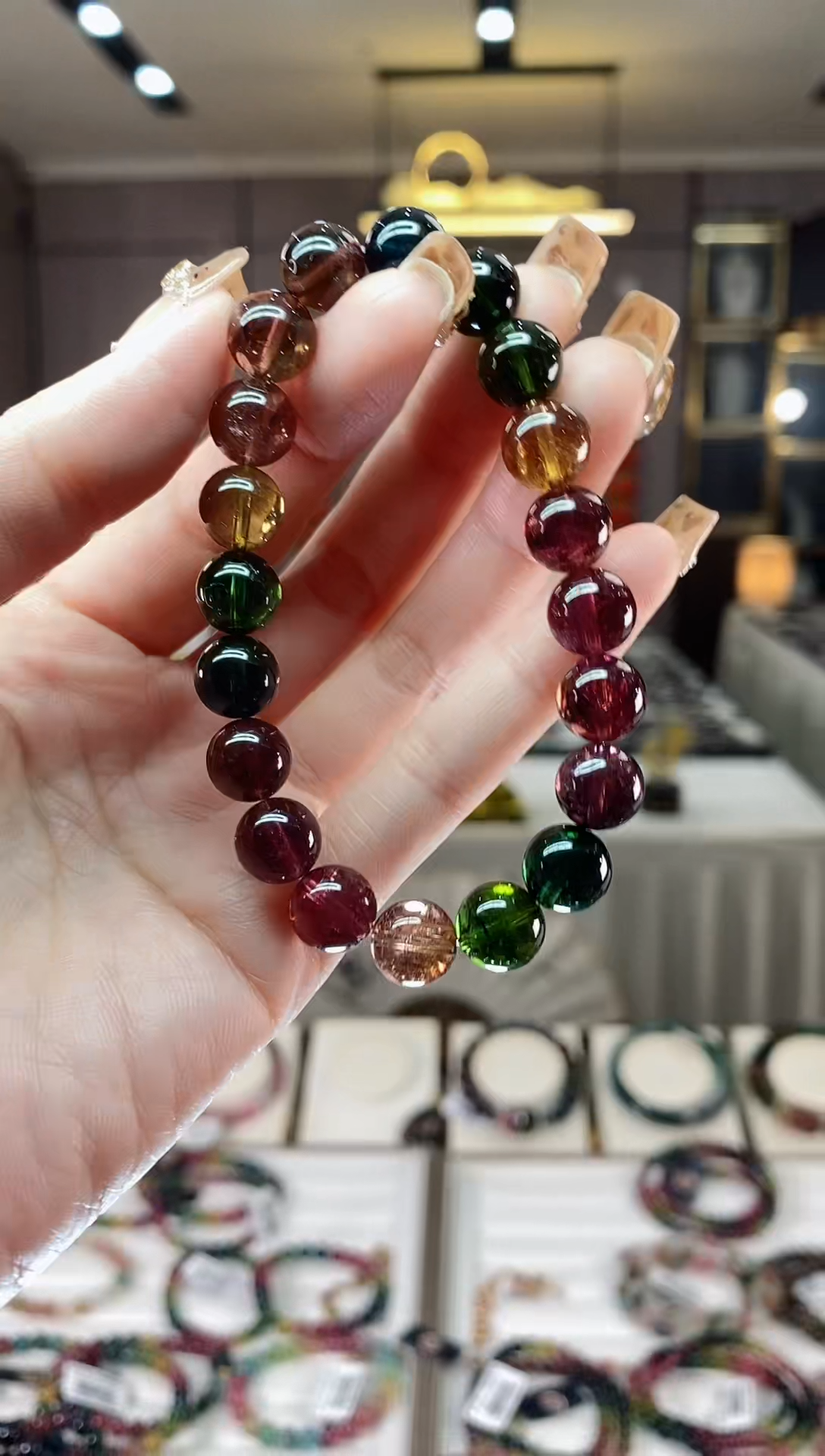 【闪购商品】碧玺收藏级单圈手串9mm+未镶嵌一物一证dan