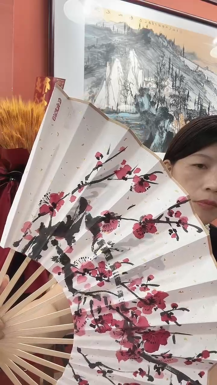 国画帅**爸吕芳/国画/红梅报春