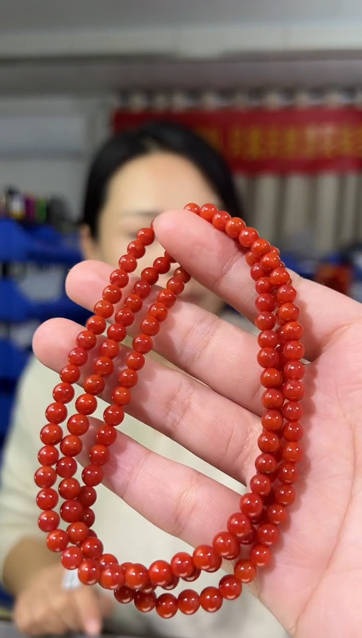 【闪购商品】南红玛瑙手串未镶嵌5mm满色近满肉南红手串4圈