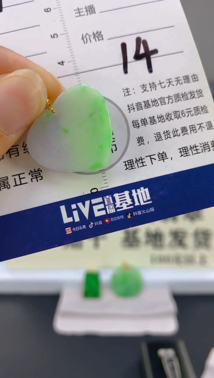 【闪购商品】翡翠颈饰18K金镶嵌天然A货翡翠