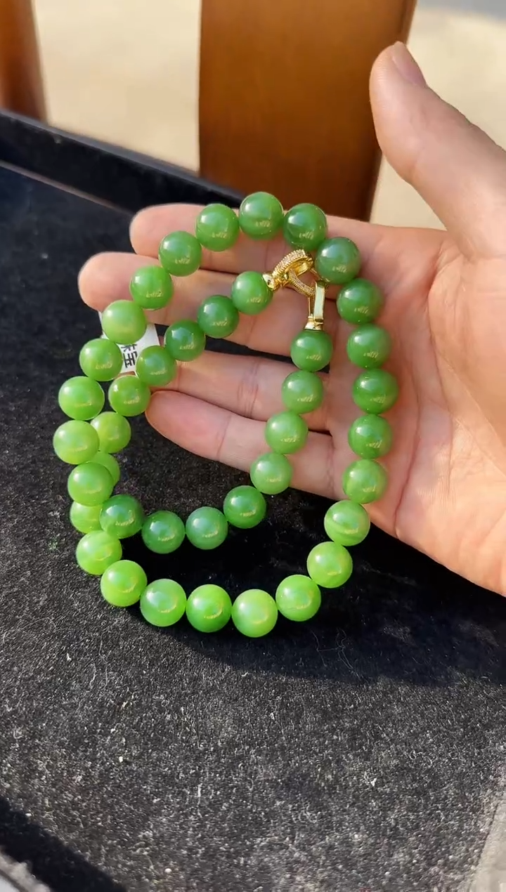 【闪购商品】和田玉（碧玉）项链未镶嵌约12mm多样性发一