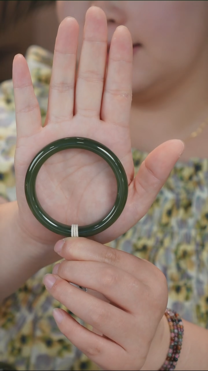 和田玉手镯未镶嵌73【柚子来啦】和田玉拍一发一56