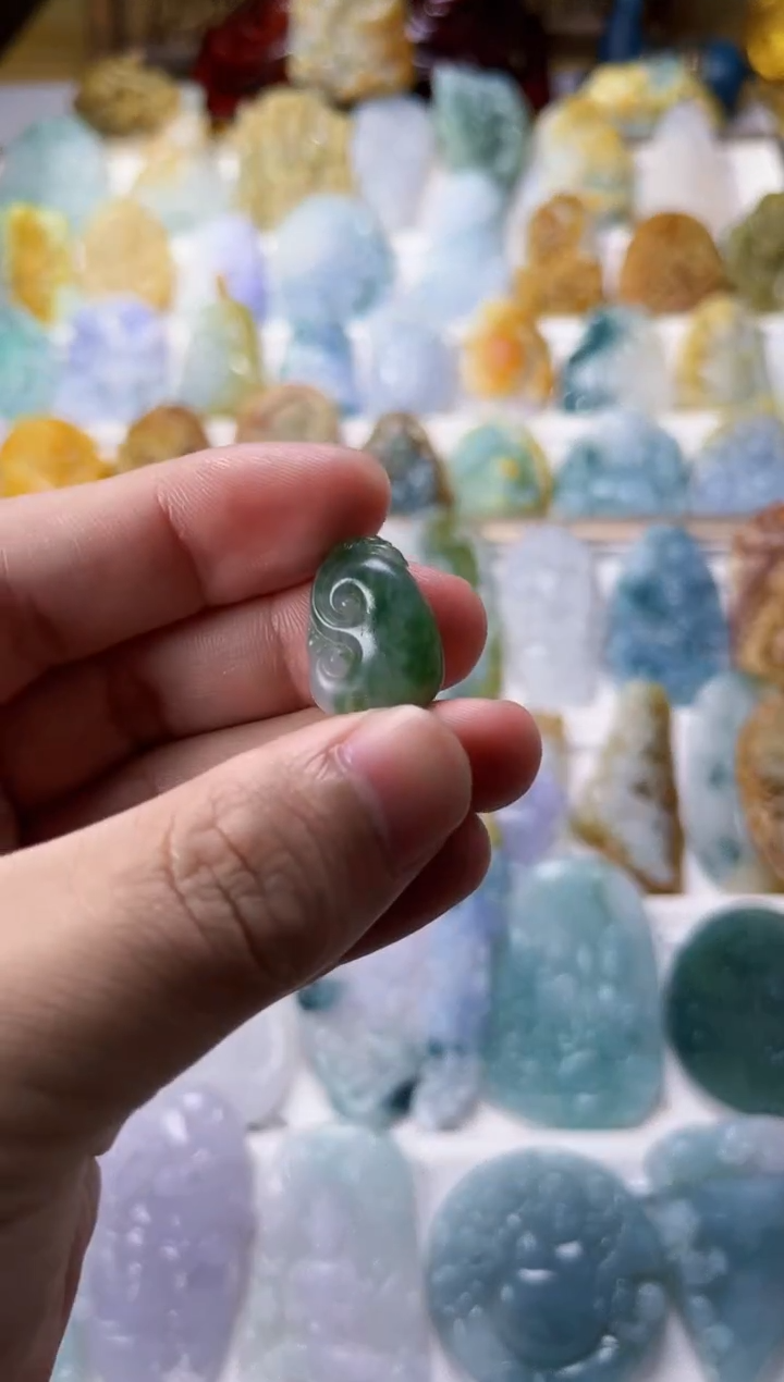 【闪购商品】定制翡翠未镶嵌毛货定制飘花如意 不退不换