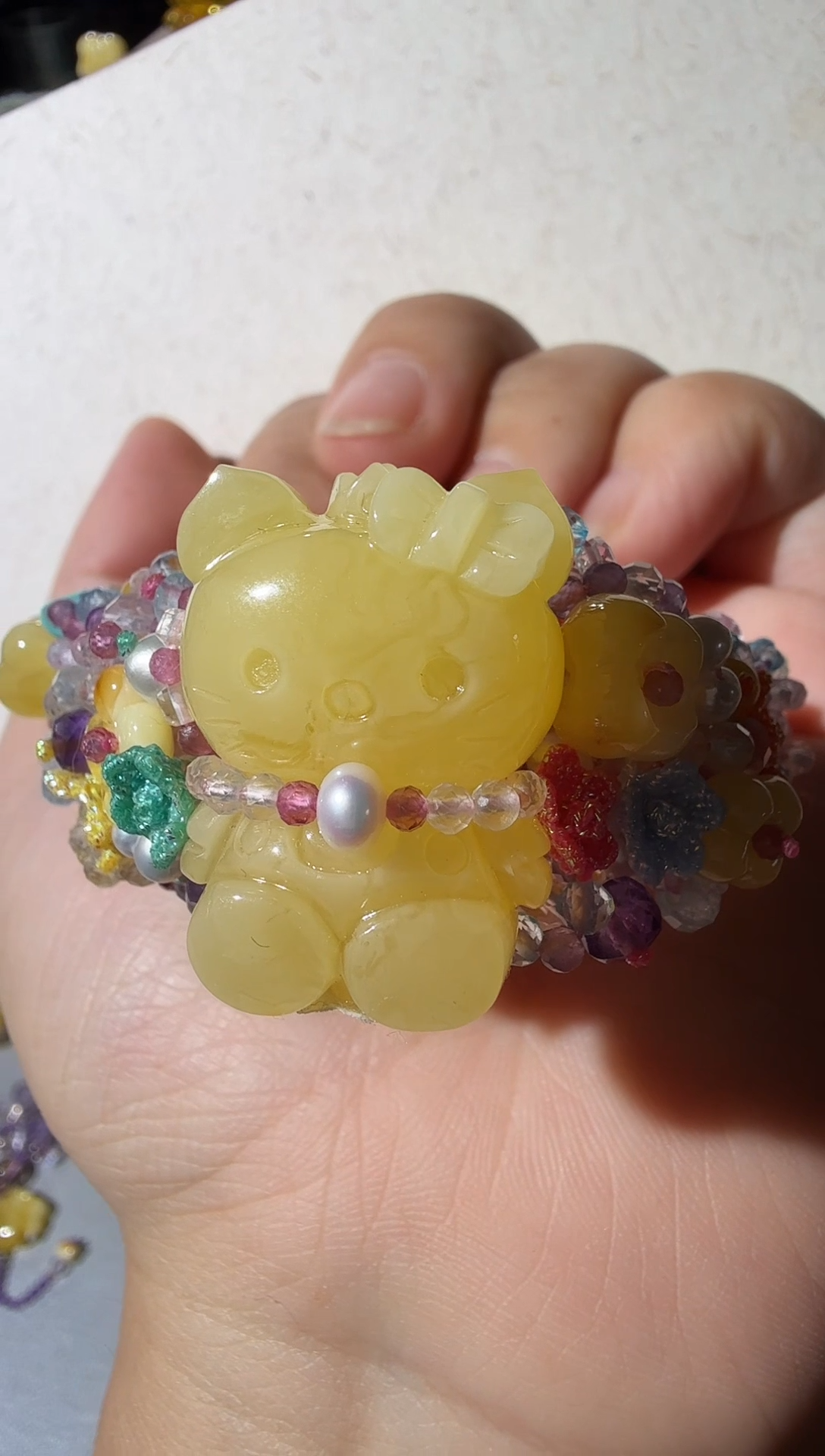 手链蜜蜡未镶嵌蜜蜡猫咪繁花手链