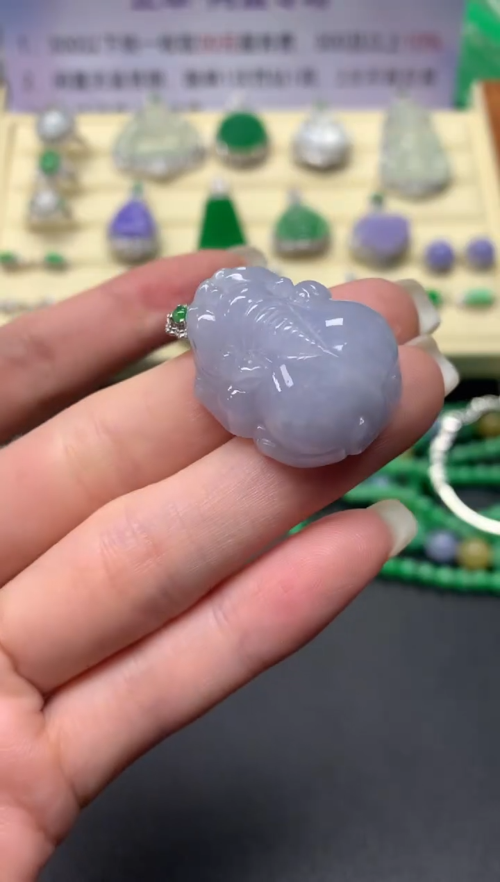 【闪购商品】翡翠吊坠(不含链)18K金镶嵌吊坠|1200+120