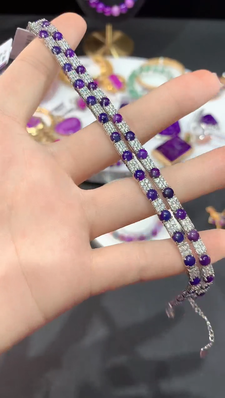 银S925镶嵌苏纪石（舒俱来）.手链多样性发一