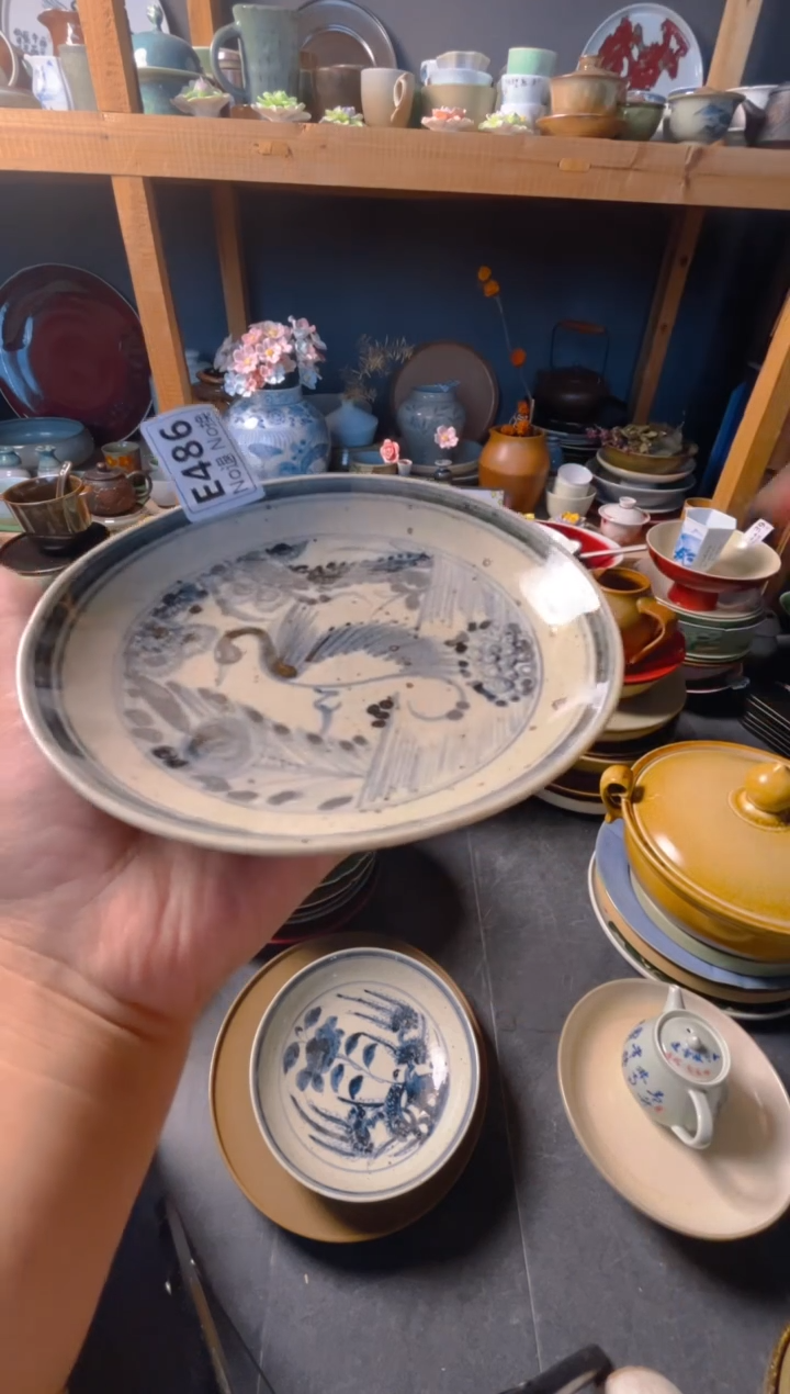 瓷片小***汪e486手工手绘异型盘