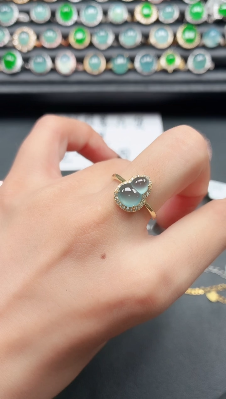 翡翠戒指银S925镶嵌11111