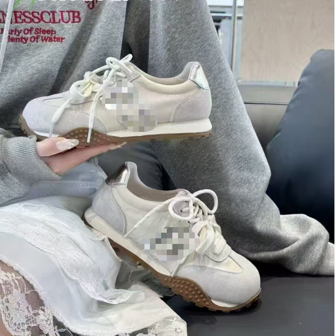 96-61295开家新款复古真皮网面德训鞋女休闲板鞋运动鞋阿甘鞋女鞋