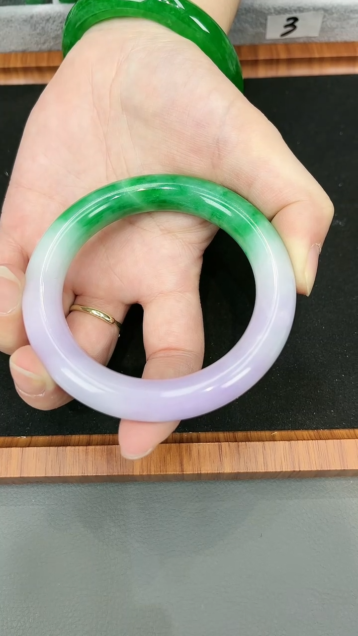 【闪购商品】砖雕s35春带彩手镯圈口53-62