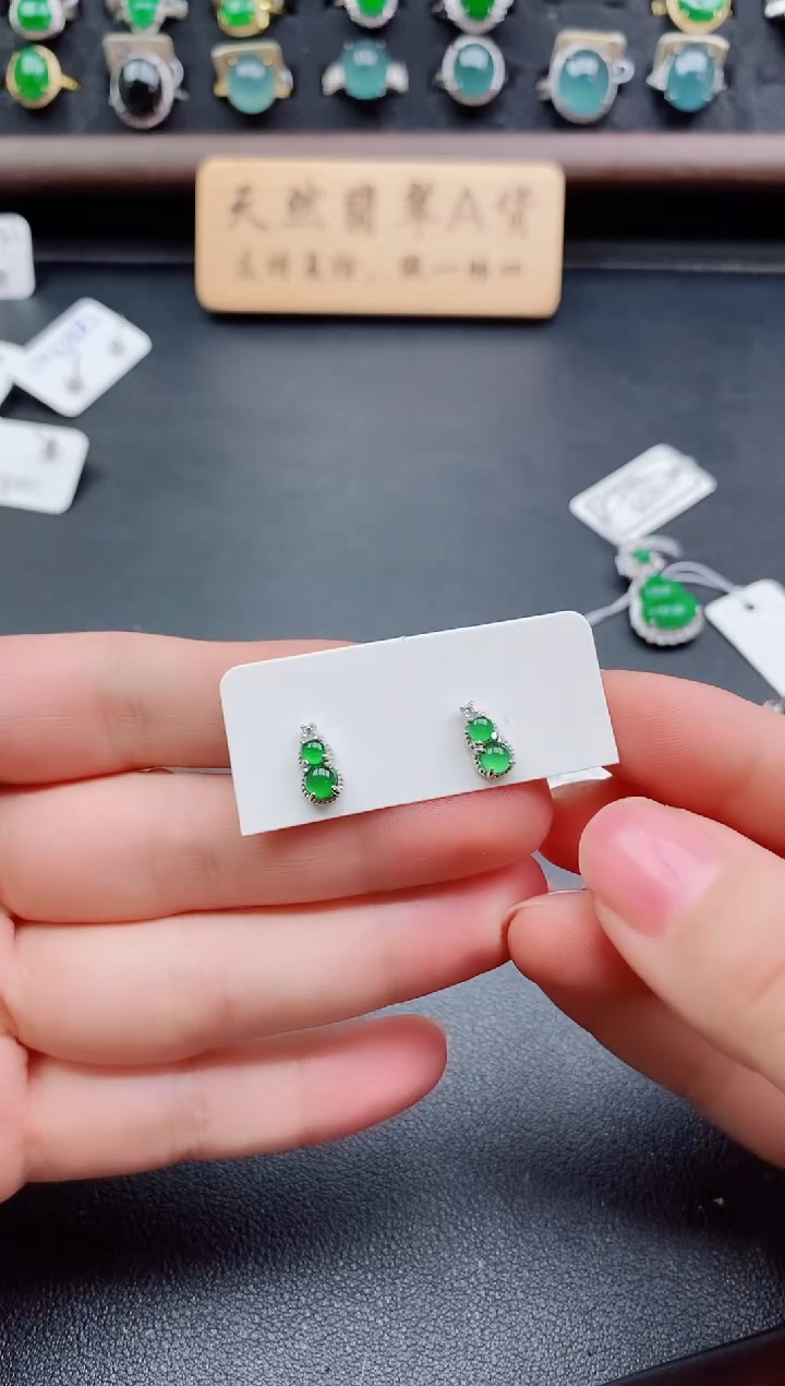 银S925镶嵌戒指翡翠1