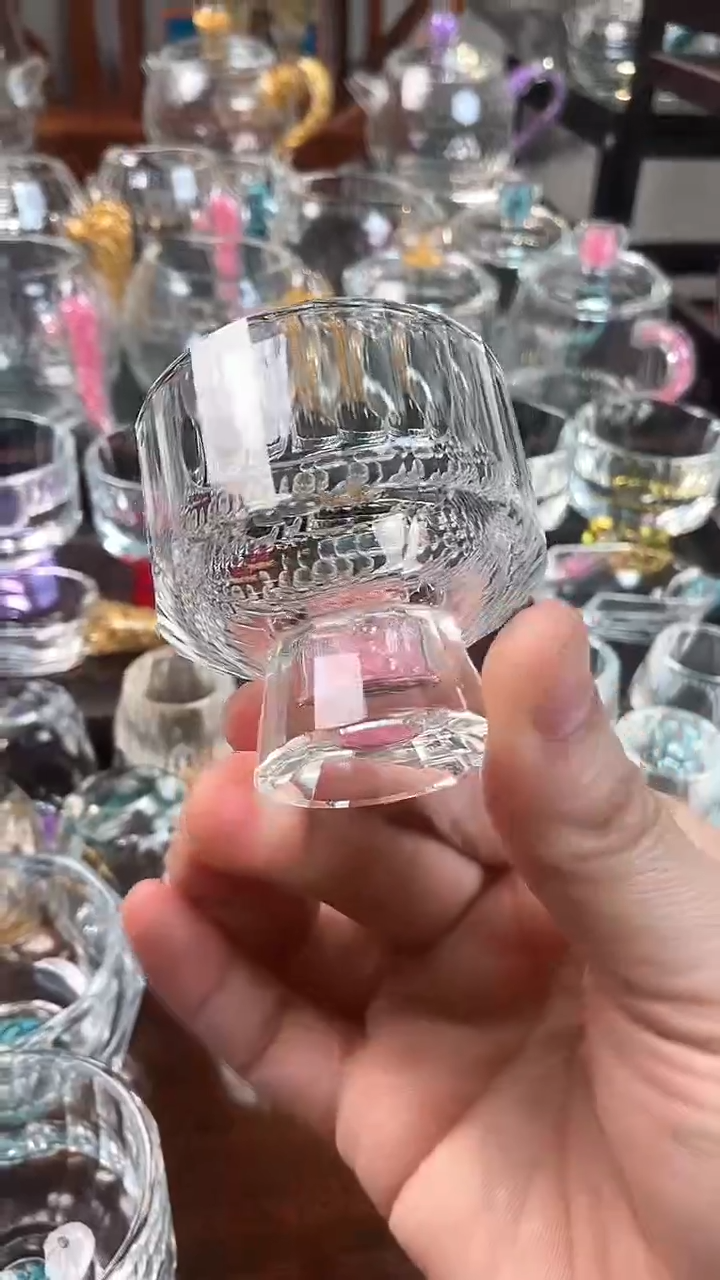 【闪购商品】玺宴新款水晶竖纹杯粉钻