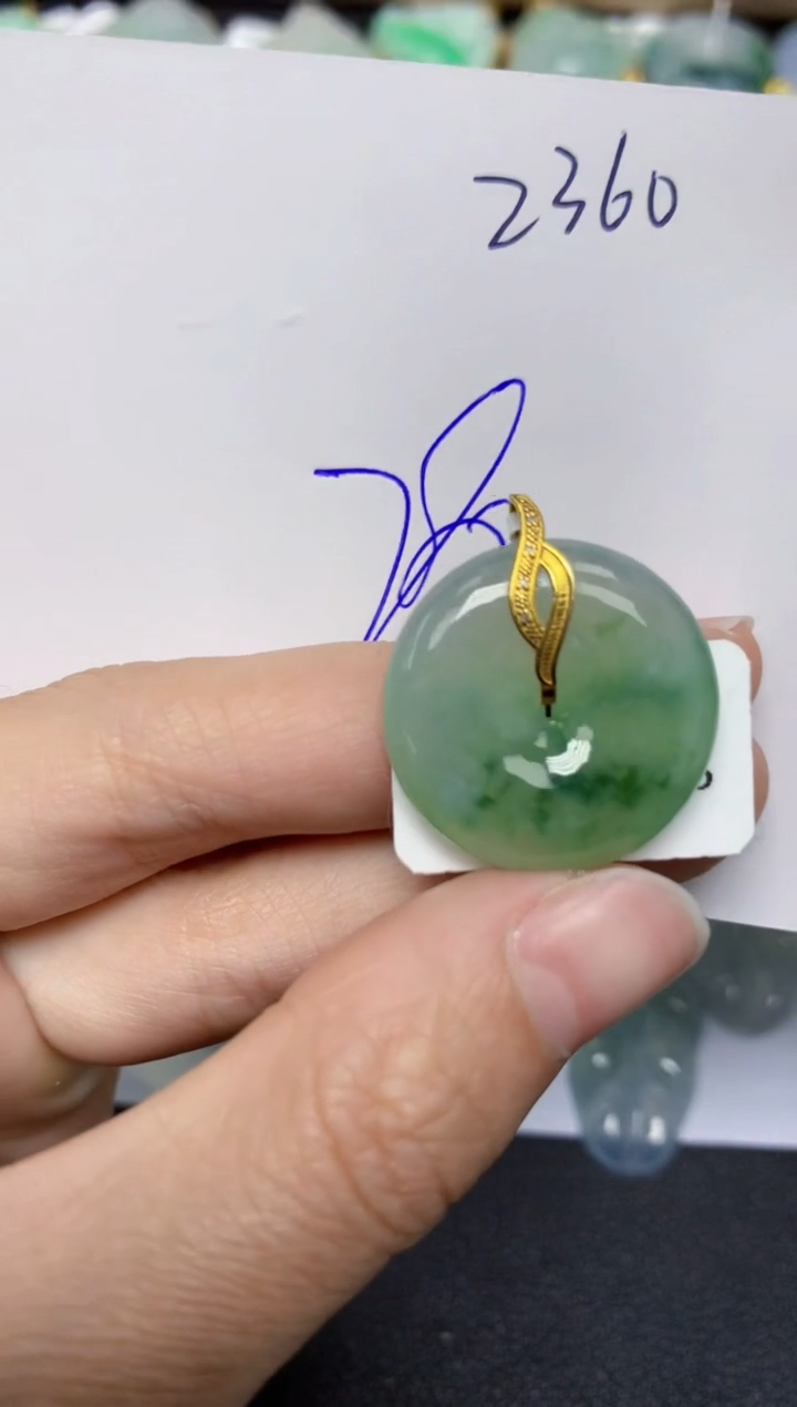 【闪购商品】翡翠颈饰18K金镶嵌 天然翡翠A货