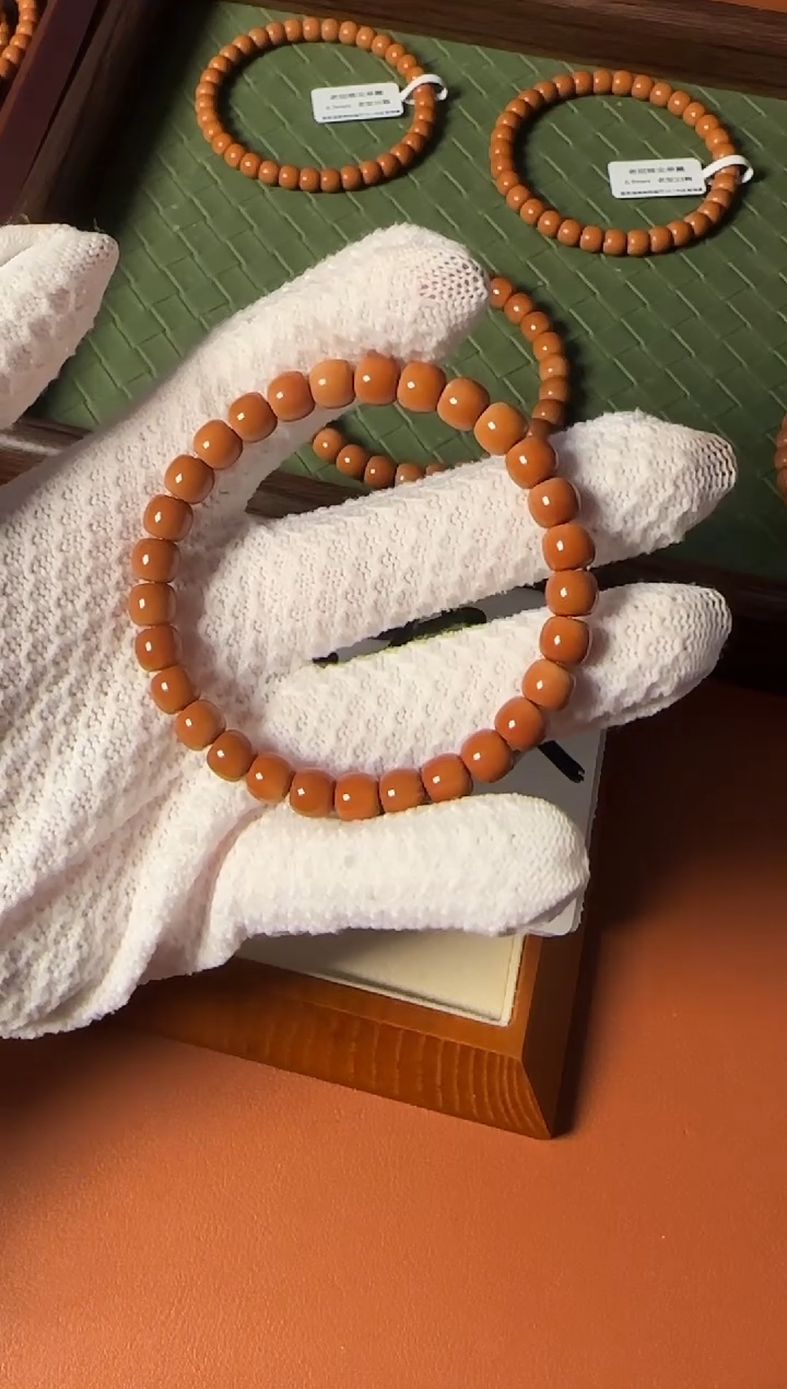 手串橄榄核【168核尖】7.8mm老挝核尖老型单圈 三花面无白树王老料