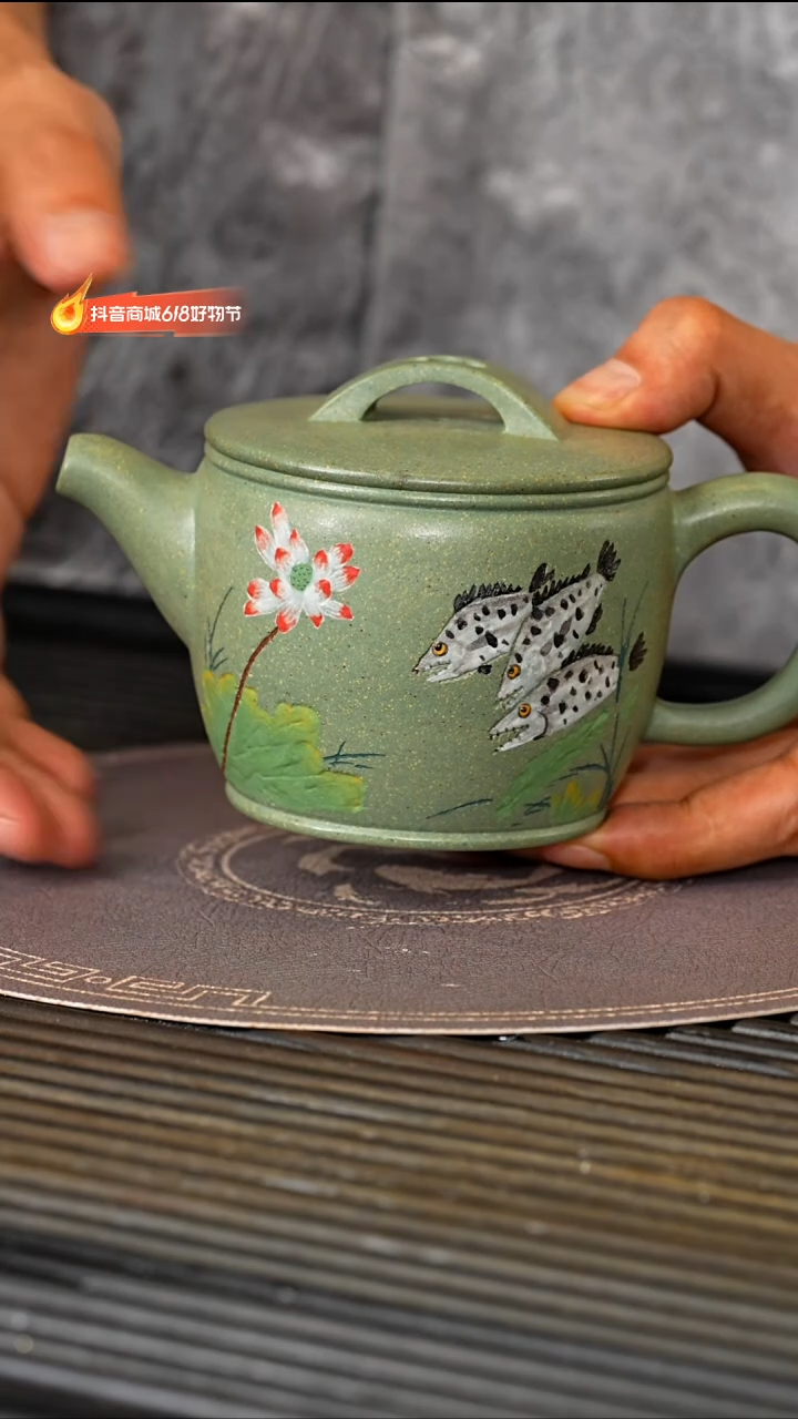茶壶紫砂宜兴紫砂BYM 豆青泥 汉瓦  