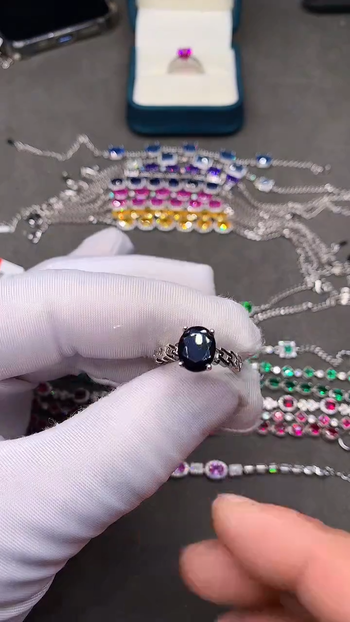 【闪购商品】蓝宝石戒指银S925镶嵌·····