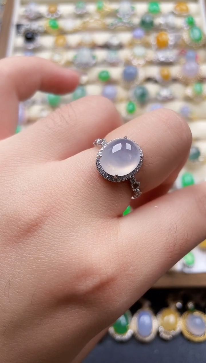 银S925镶嵌戒指翡翠161