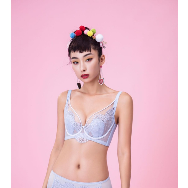 性感风聚拢无插片软钢圈薄款文胸蕾丝调整型舒适9008