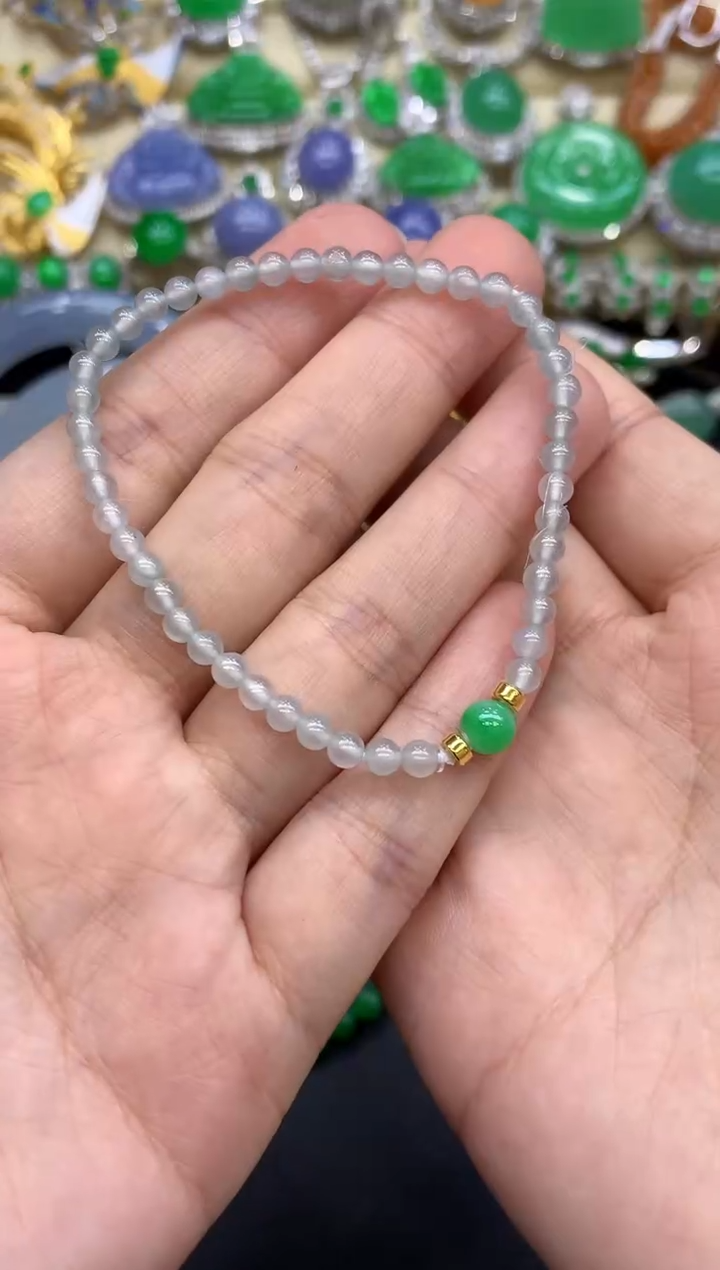 足金镶嵌手链翡翠218-中国好珍宝