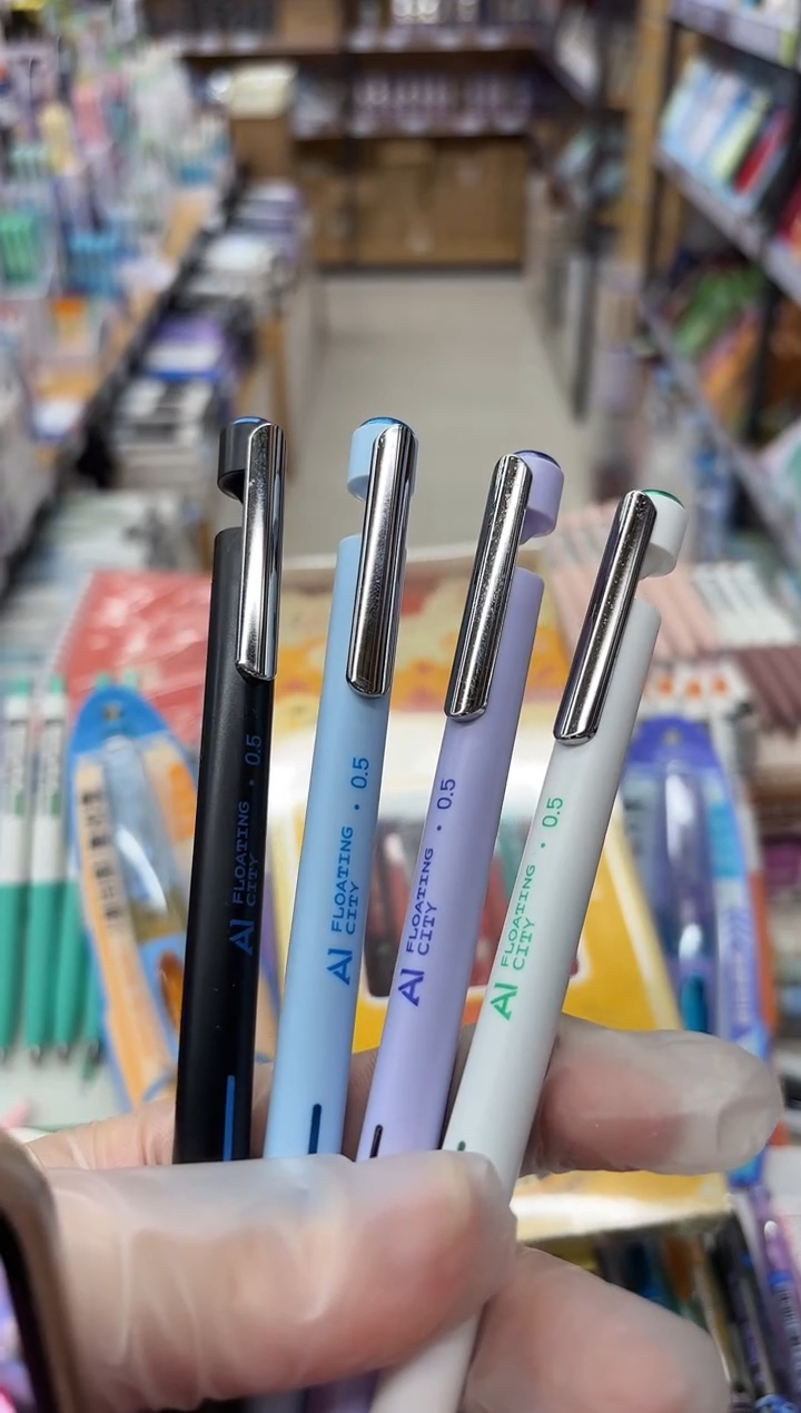 石头DS-0193按动中性笔0.5黑色--4支（一套）