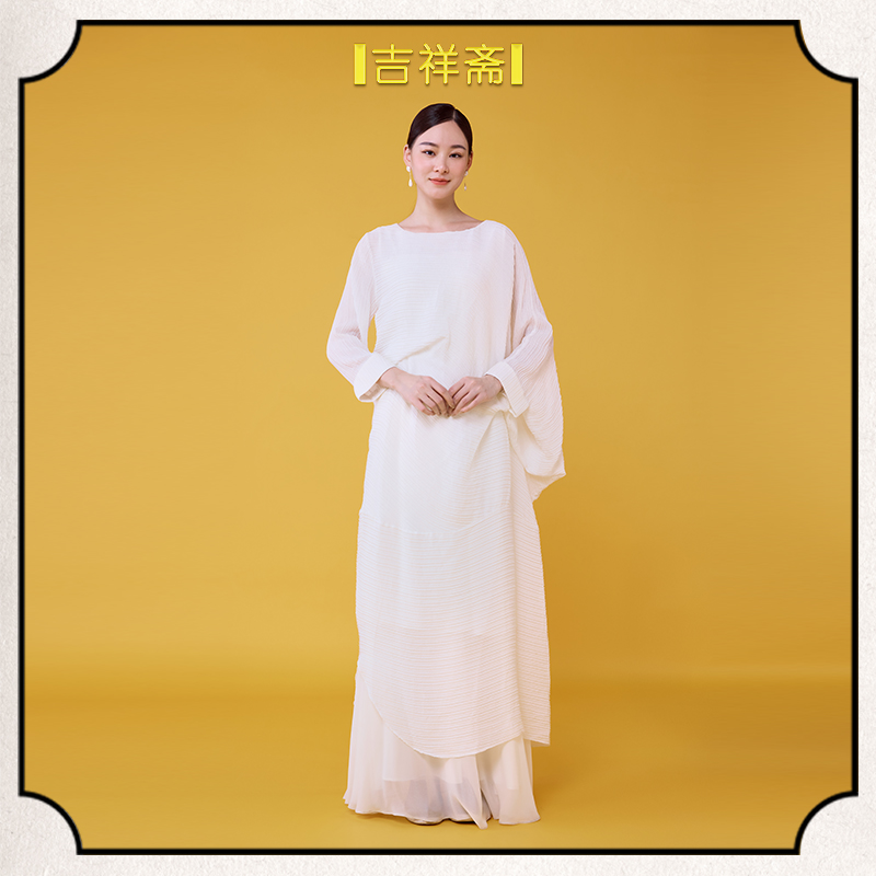 吉祥斋凡羽桑蚕丝国风新中式连衣裙中式国风女装禅意仙气飘飘宽松