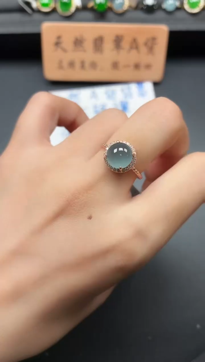 银S925镶嵌戒指翡翠111
