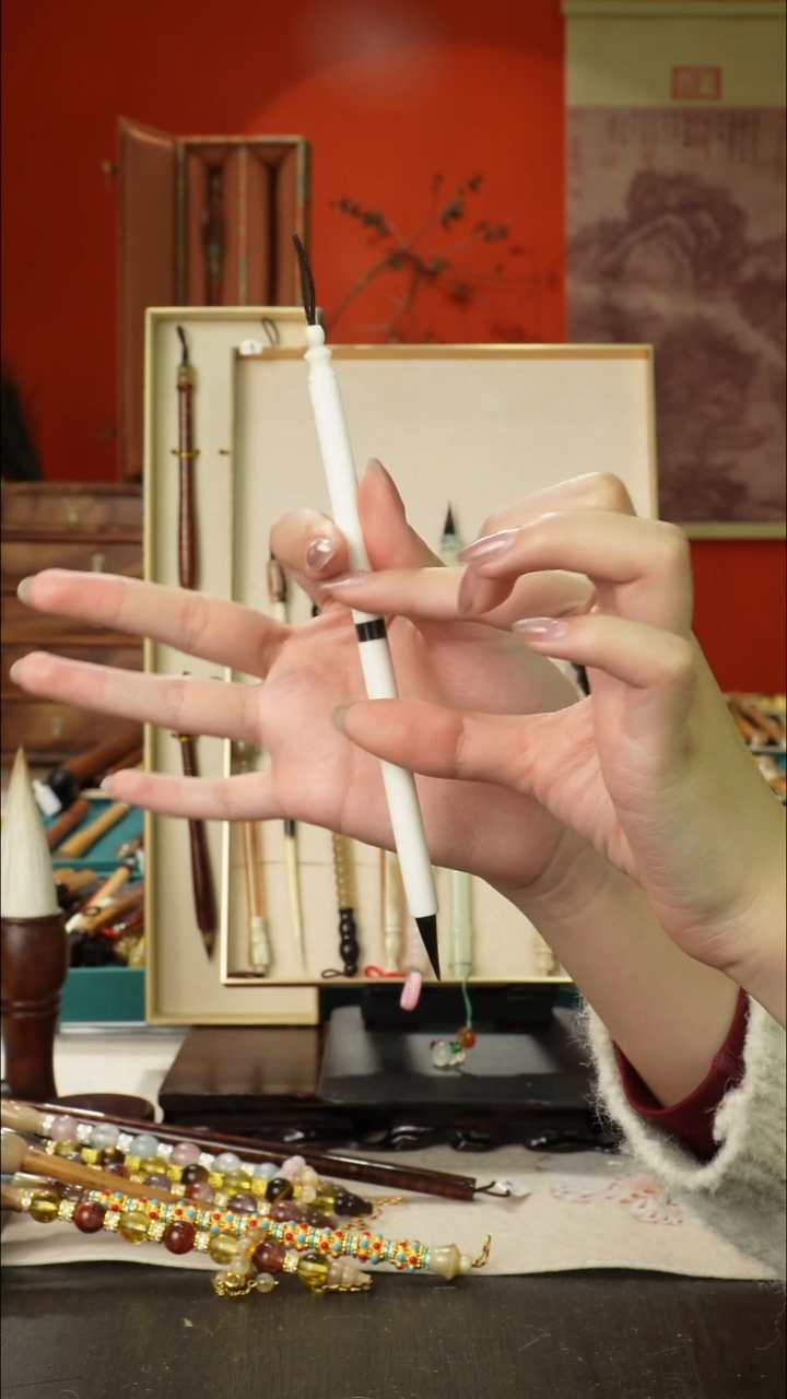 301号闪孤品高货毛笔链接 清水试笔 蘸墨不退