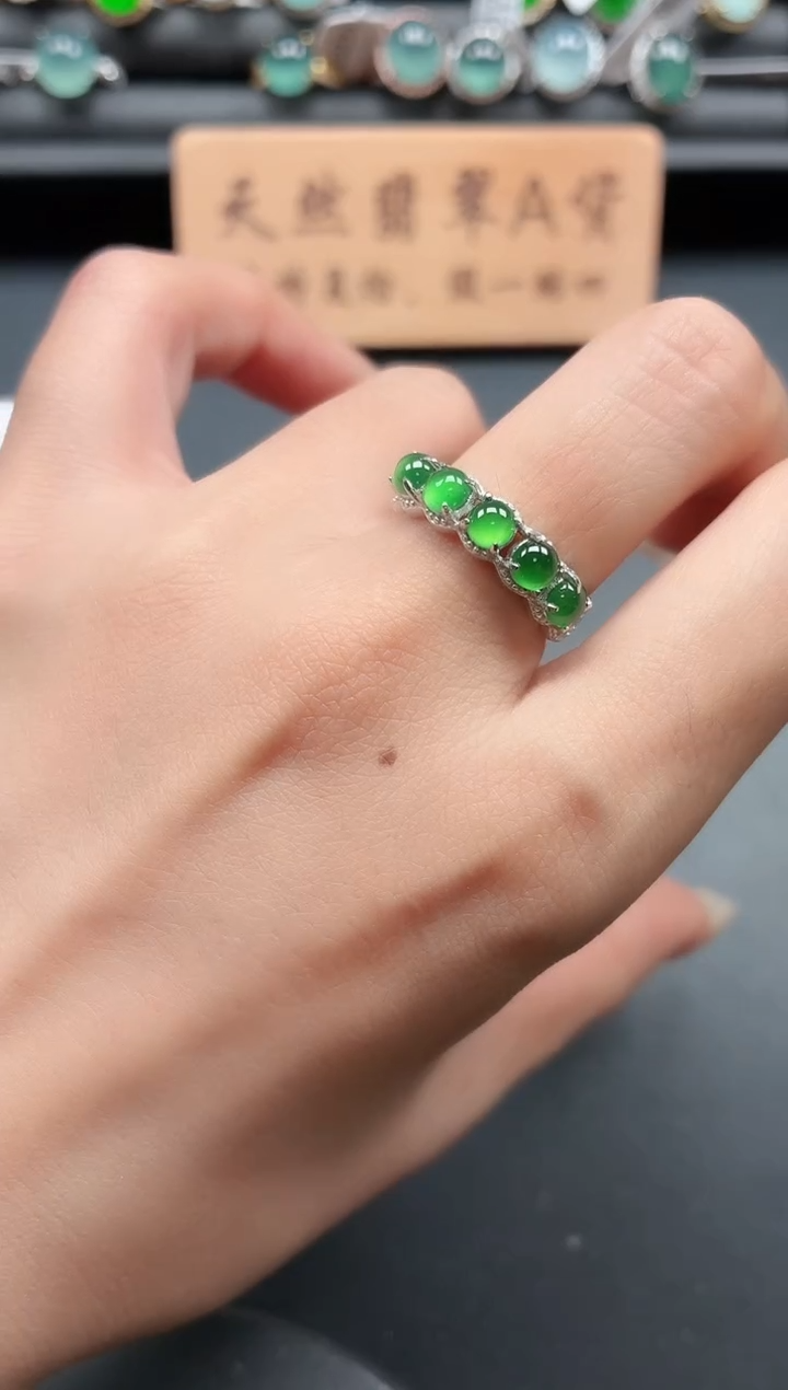 银S925镶嵌戒指翡翠11111